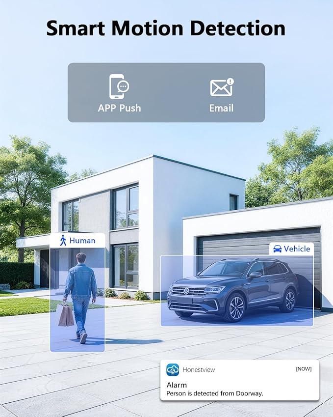 【90ft Super Night Vision】 5MP Outdoor Wired Security Camera System, Home Video Surveillance Systems, CCTV Cameras with DVR Recorder