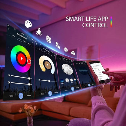 WB5 RF WiFi Bluetooth LED Strip Controller RGB CCT RGBW 5in1 Dimmable Compatible with Smart Life APP/Alexa Echo/Google Assistant Home/Siri, DC12-24V Lights Controller