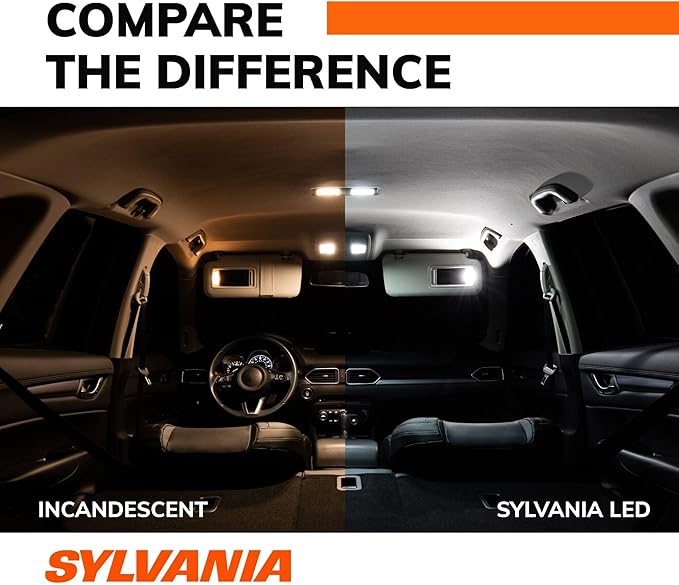 SYLVANIA - 7528 LED White Mini Bulb - Bright LED Bulb, Ideal for Daytime Running Lights (DRL) and Back-Up/Reverse Lights (Contains 2 Bulbs)