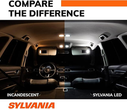 SYLVANIA - 7528 LED White Mini Bulb - Bright LED Bulb, Ideal for Daytime Running Lights (DRL) and Back-Up/Reverse Lights (Contains 2 Bulbs)
