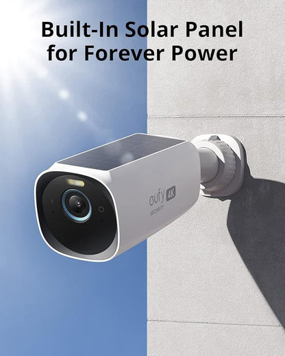 eufy Security eufyCam3 4K Add-on Camera,Forever Power with Solar Panel,Face Recognition AI,Expandable Local Storage,Spotlight,Requires HomeBase3(Renewed)