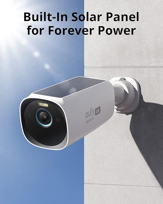 eufy Security S330 eufyCam 3 2-Cam Kit, Security Camera Outdoor Wireless, 4K Camera with Solar Panel, Forever Power, Face Recognition AI, Expandable Local Storage up to 16TB, No Monthly Fee (Renewed)