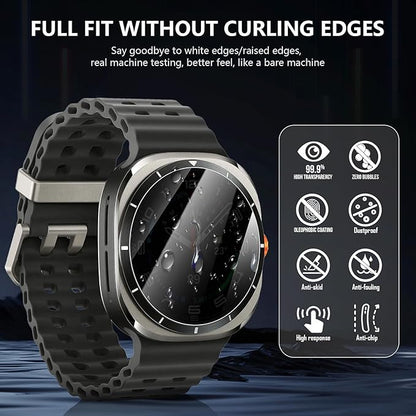 Suoman 4-Pack for Samsung Galaxy Watch 6 Classic 47mm Privacy Screen Protector, [Anti-peeping] 9H Hardness Ultra-thin Tempered Glass Screen Protective Film