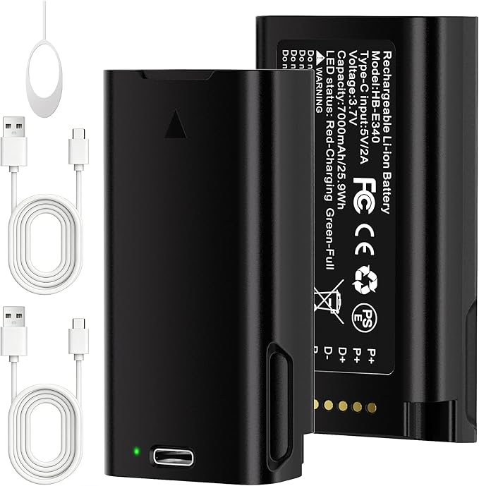 Fulpower 2-Pack 7000mAh High Capacity Rechargeable Battery Compatible with eufy Security Video Doorbell E340, Quick-Release Design, with USB-C Charging Cable