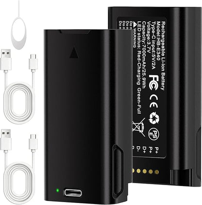 Fulpower 2-Pack 7000mAh High Capacity Rechargeable Battery Compatible with eufy Security Video Doorbell E340, Quick-Release Design, with USB-C Charging Cable