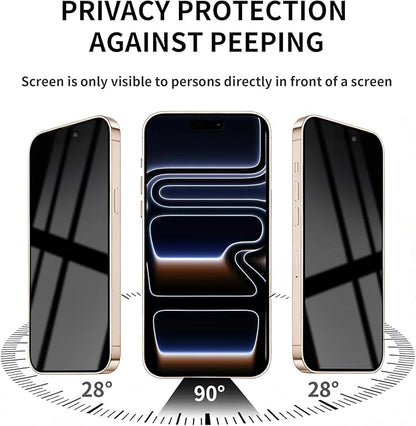 3 Pack Privacy Screen Protector for iPhone 17 Pro Tempered Glass 6.3inch Private Saver Anti-Spy Eye Protection Anti-Scratch Full Coverage