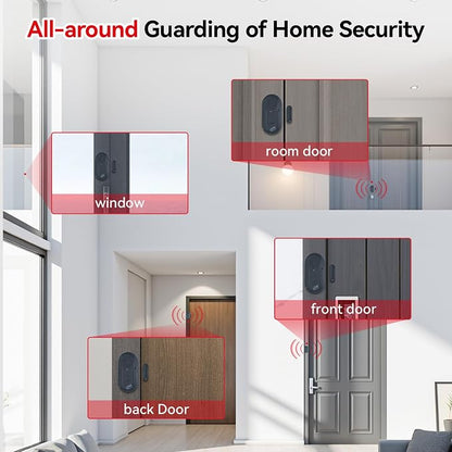 Sanjie Door Window Alarm Sensors, 3 Pack, 125dB, Volume Control | Easy-install door and window alarms with loud adjustable alerts, long battery life, and versatile use for home safety