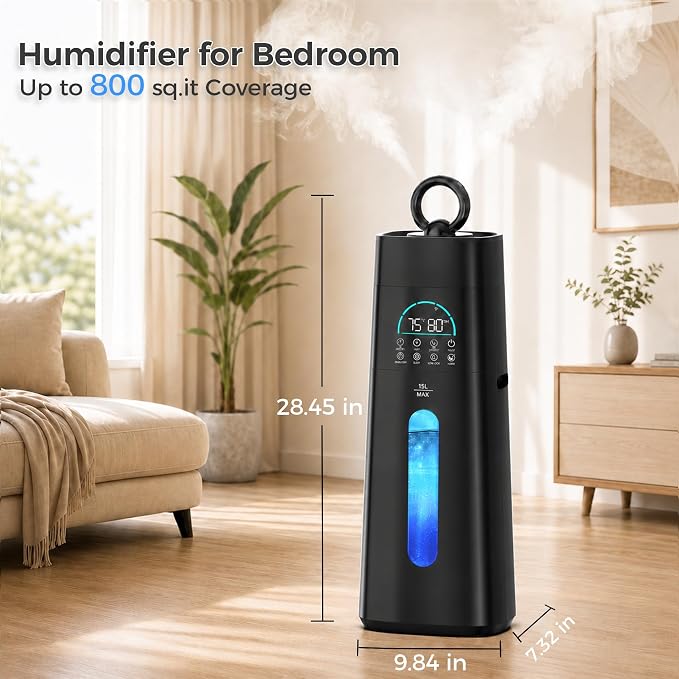 Humidifiers for Bedroom,15L/3.96 Gal 800 sq.ft, Cool Mist Humidifier Large Room with 350mL/H Spray Output for Home, Office, Plants, Warehouse, House