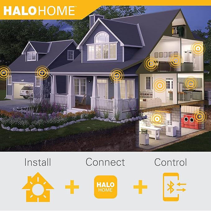 HALO RL 4 in. White Bluetooth Smart Integrated LED Recessed Ceiling Light Trim, Tunable CCT (2700K-5000k) by HALO Home