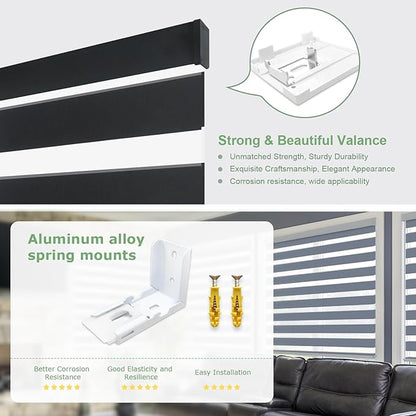 MING CHEN Motorized Blinds with Remote,Built-in Rechargeable Smart Blinds, Custom Size Electric Zebra Shades Compatible with Alexa Google (95% Shading Luxurious Black)