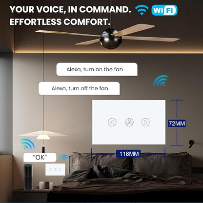 Smart Fan Switch Need Neutral Wire,White