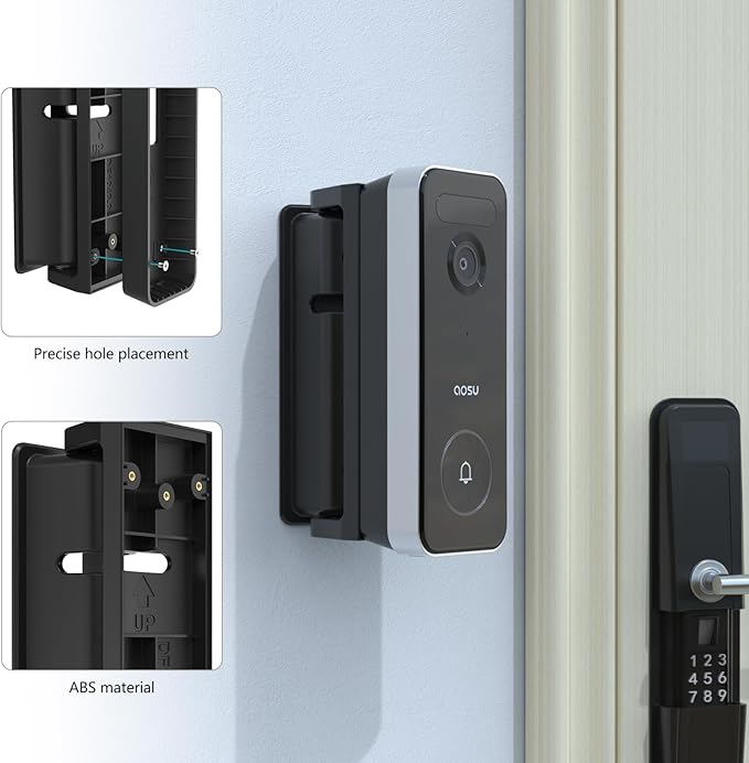 Holder for aosu Doorbell Camera Ultra V8S1AX11, Adjustable 0 to 90°Angle Mount for aosu Doorbell SE V8E2CA11, Corner Mount Wall Plate Mounting Bracket Kit Stand for aosu Doorbell Camera Ultra/SE/Pro
