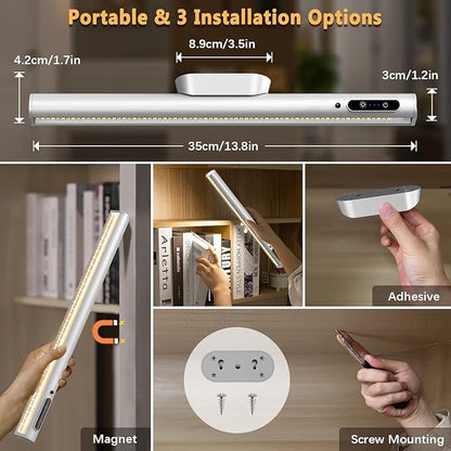 Rechargeable Magnetic LED Light Bar, 4000mAh Wireless Closet Light