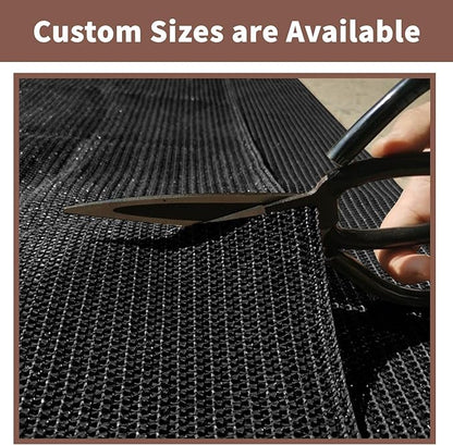 Sunny Guard Customized 2'6''x15' Black Balcony Privacy Screen,90% Shade Apartments Fence Cover,Heavy Duty Mesh Windscreen for Deck,Outdoor,Backyard,Patio