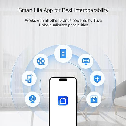 HAUZA Smart Light Switch BLE (Bluetooth) - 2 Gang Touch Panel, Hybrid Wiring (Neutral/no Neutral)-Smart Life App, Compatible with Voice Assistants and Internet Features Through Hauza Gateway