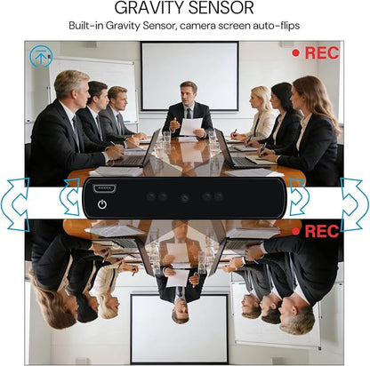 Spy Camera Hidden Camera No WiFi Needed Nanny Cam Portable 20 Hours Continuous Mini Cameras for Home Security with Night Vision Motion Detection Gravity Sensor 1080P HD No Audio