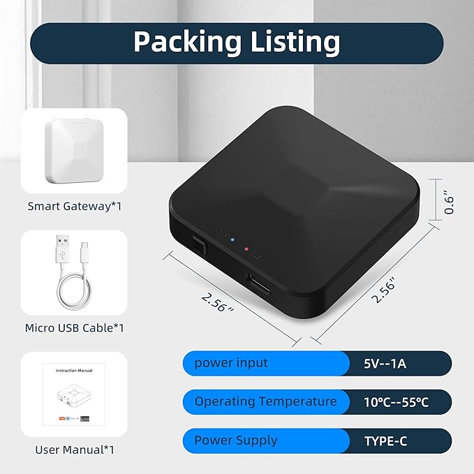 TUYA Smart Lock WiFi Gateway, G2 Hub for Smart Door Lock, Simple Installation Remote Control Zigbee Bridge & Bluetooth to WiFi Gateway for Tuya Devices