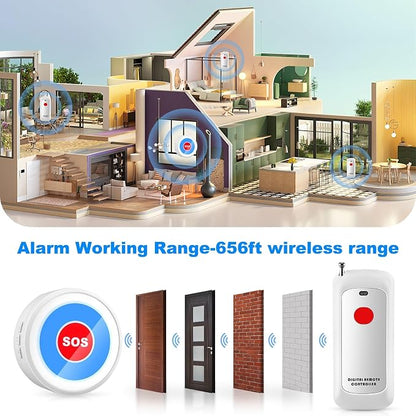 Life Alert System No Monthly Fee, Caregiver Pager Call Button for Elderly at Home, Medical Alert Systems for Seniors with App, Panic Button Alarm System, 2.4GHz WiFi Receiver, Necklace, Bracelet | Medical alert necklace for women and men, 2.4GHz Wi-Fi ...