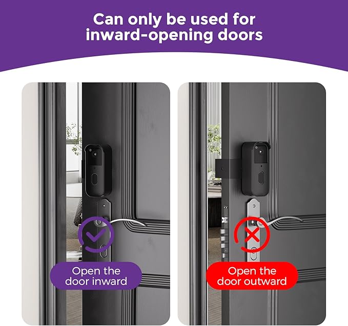 Blink Doorbell Mount for Blink Video Doorbell 2nd Gen (2025) – Anti-Theft No-Drill Security Mount with Protective Cover, Zero Sensor Interference, Weatherproof, Black