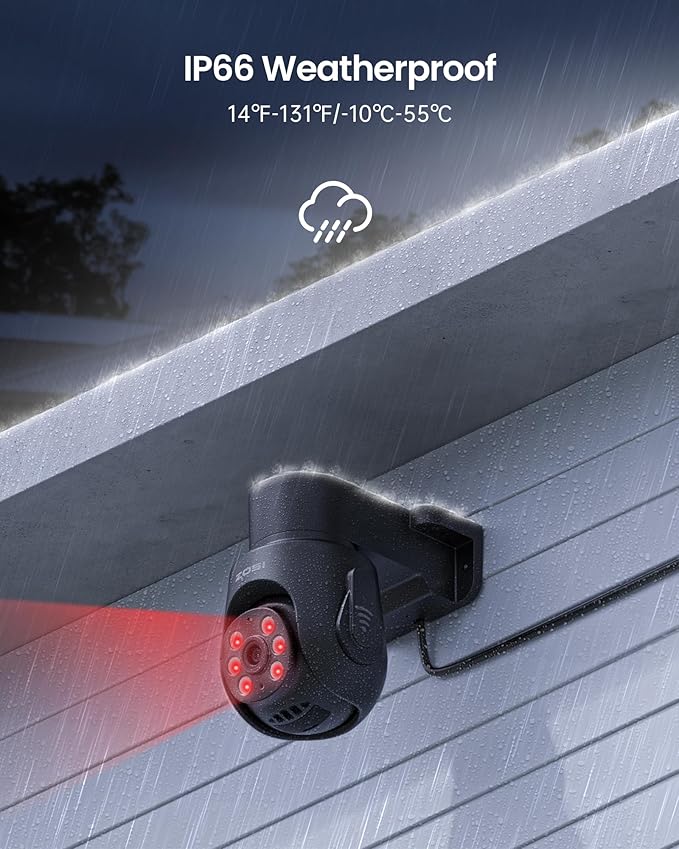 ZOSI 1080p HD-TVI Surveillance Camera Outdoor Indoor, 360° Pan Tilt 2MP Wired Security Weatherproof CCTV Dome Camera with Audio Recording, IR Night Vision, Only Work with Our DVR