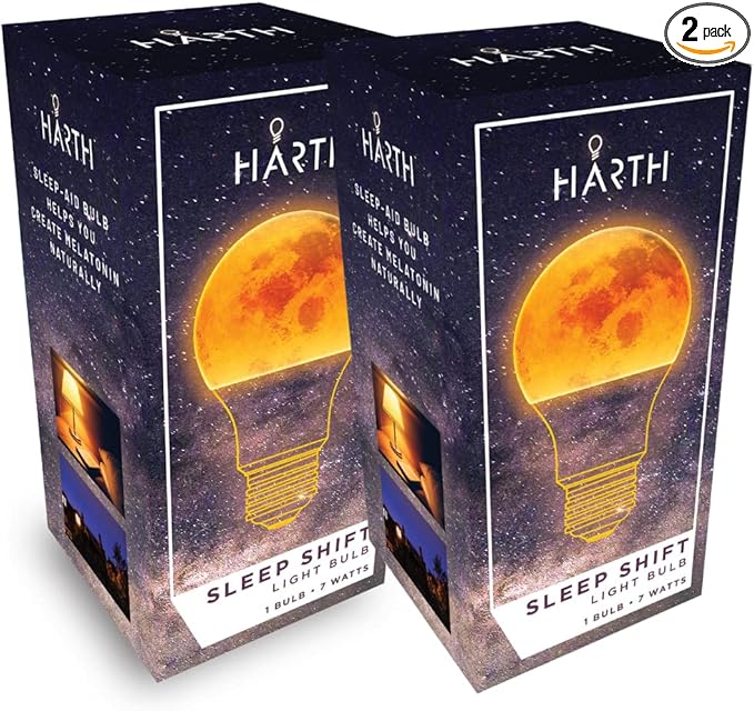 2 Amber Light Bulbs for Sleep I 1800K Warm Light Bulbs for Bedside Lamp I 7W E26 Led Bulb (60W Equiv) Orange Led Lights for Bedroom Soft Warm Lighting I Dim Night Light for Kids Room Warm Light Lamp
