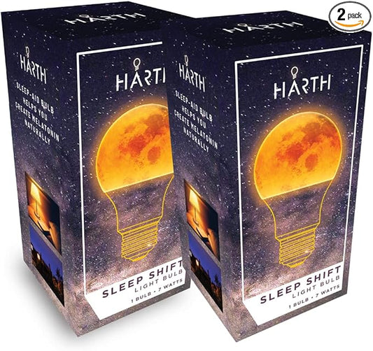 2 Amber Light Bulbs for Sleep I 1800K Warm Light Bulbs for Bedside Lamp I 7W E26 Led Bulb (60W Equiv) Orange Led Lights for Bedroom Soft Warm Lighting I Dim Night Light for Kids Room Warm Light Lamp