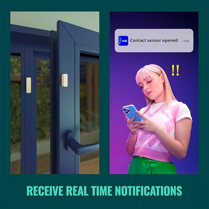 WiZ Connected Contact Sensor 2-Pack - Home Monitoring, Home Automation, Real-Time Alerts, Light Alarms, Easy Setup