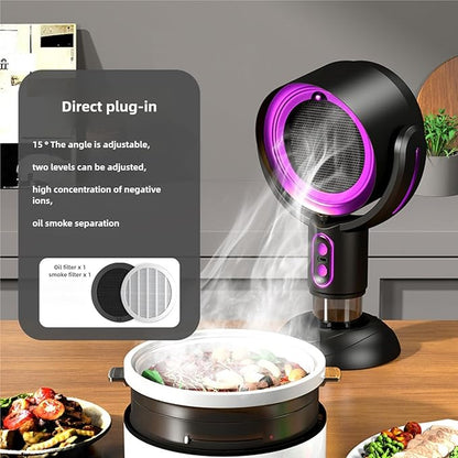 Smoke Away Purifier Fan Puffhide Purifier - Mini Smoke Diffuser and Portable Smoke Air Purifier, Smoke Fan for Smoking Indoors with Rechargeable Design.Puff Hide Smoke. (Plug-in purple)
