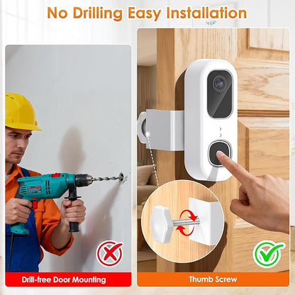 Anti-Theft Doorbell Mount for Arlo Video Doorbell 2K (2nd Gen), Arlo Camera Mount Easy No-Drill Mounting Bracket, Weatherproof Protection for Arlo Doorbell Camera, Ideal for Homes Apartments Rentals