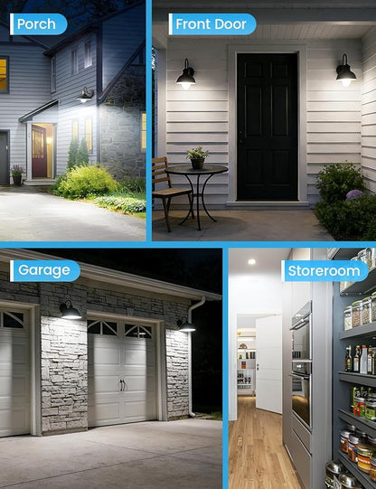 Motion Sensor Light Bulbs 13W (100W Equivalent), 3 Pack A19 E26 Motion Activated Dusk to Dawn LED Bulb, 5000K Daylight Security Light for Indoor Outdoor, Infrared Detector for Garage Porch Stairs