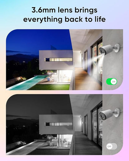 SANNCE Full Color Night Vision 1080P TVI Bullet Wired Security Camera,2 Warm Lights, IP66 Weatherproof for Indoor Outdoor Use, 100ft Clear Full Color Night Vision, Only a Camera, No Power Supply