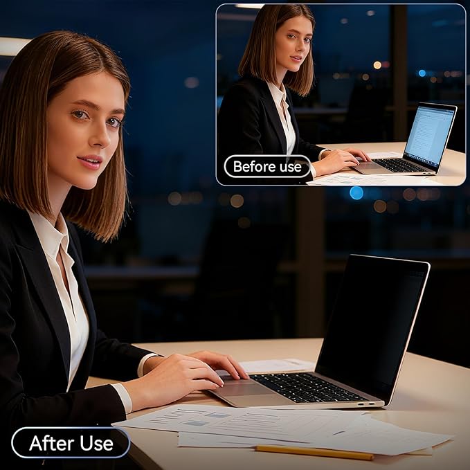 360° Laptop Privacy Screen 13.3 Inch for 16:9 Computer, 13" Monitor 4 Way Privacy Anti Glare Protector Blue Light Filter Shield Film Compatible with Lenovo/Hp/Dell/Acer/Asus/Thinkpad/Envy/Toshiba