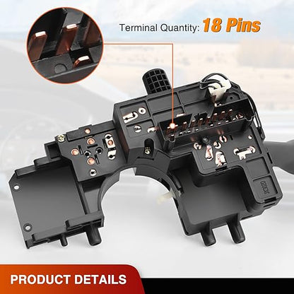 Nilight Turn Signal Switch Compatible with 2001 2002 2003 2004 2005 2006 Jeep TJ Wrangler Sport Utility w/Fog Lights Windshield Wiper Combination Dimmer Lever Switches