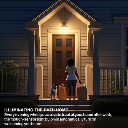 Motion Sensor Light Bulb, Indoor Motion Activation Detector Light Bulb, Dusk to Dawn Security Night Light A19 E26 13W Equivalent 100W 3000K Warm White, 5 Packs (A19PIRX301)