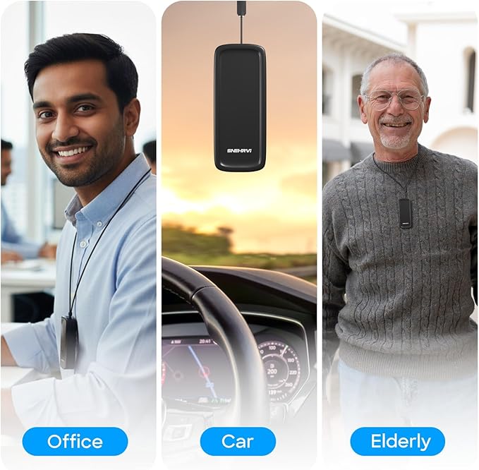Portable Mini Air Purifier | Wearable Personal Air Cleaner with 50 Million Negative Ions | USB Rechargeable, 500mAh Battery, 120 Hours Backup | PM2.5, Smog & Odour Removal | Filterless