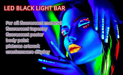 THLIFURE UV Black Light Bar USB DC 10W 1ft LED Blacklight Bar Strip Lights for Bedroom Fluorescent Paint Poster Party Glow in The Dark Light Magnet 2 Pack