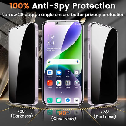 Lesakit 3+3 Pack Privacy Screen Protector for iPhone 14 Plus 6.7-Inch with 3 Pack Camera Lens Protector, Anti Spy Tempered Glass Film 9H Hardness Bubble Free Case Friendly