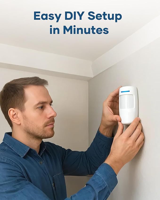 Wireless Home Alarm System 15-Piece Kit, WiFi Alarm System for Home Security with Phone APP Alert (Alarm Siren, Keypad, Remote, Motion, and Door Sensors) for Home, Apartment, Work with Alexa