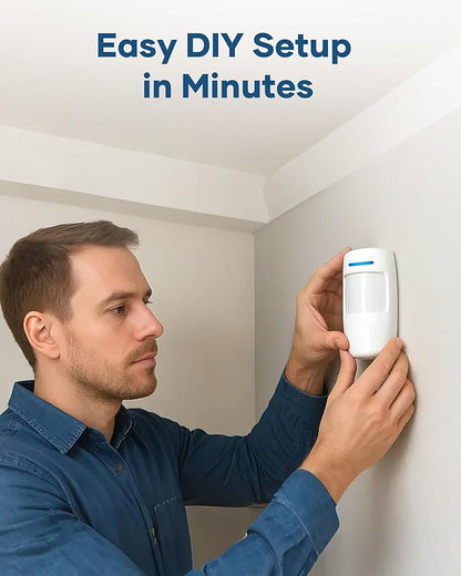Wireless Home Alarm System 15-Piece Kit, WiFi Alarm System for Home Security with Phone APP Alert (Alarm Siren, Keypad, Remote, Motion, and Door Sensors) for Home, Apartment, Work with Alexa