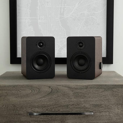 Victrola M1 Monitors – Powered Bookshelf Monitor Speakers, Bluetooth Wireless Streaming, Premium Stereo Sound, Pairs with Premiere T1 & More, RCA & Aux Input, Multi-Device Pairing (Black)