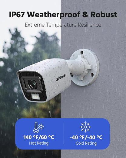 ANNKE 16CH 2MP Wired Security Camera System with Smart Dual Light, Vehicle/Person Detection, 16 Channel DVR and 12PCS 1080P IP67 Outdoor Surveillance CCTV Cameras, 2TB HDD for 24/7 Home Security