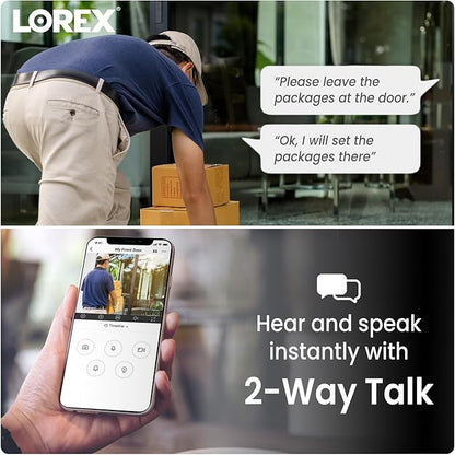 Lorex Outdoor 4K IP Add-On Metal Dome Security Camera | NVR Add-On | Smart Motion Detection | 2-Way Talk | Color Night Vision | IP67 Waterproof | Requires Recorder