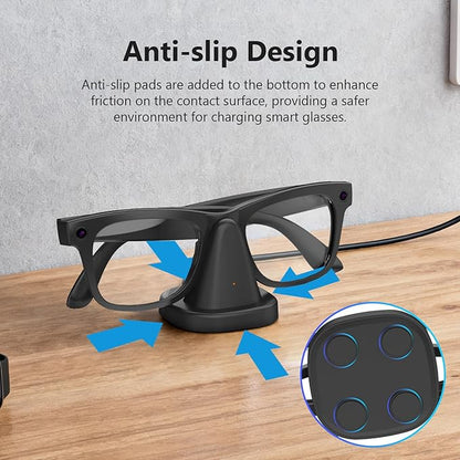 Ray-Ban Meta Charging Stand, Nightstand Dock for Wayfarer, Headliner, Skyler, Meta Glasses Charger with App Sync, 3.3ft Cable for Desk & Bedside(Charging Dock)