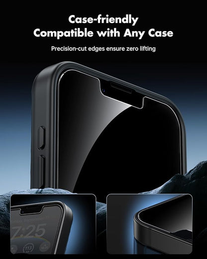 UNBREAKcable Privacy Screen Protector for iPhone 16e, Shatterproof Tempered Glass [True 28°Anti Spy] [9H Hardness] [Easy Installation Frame] Private Protector for iPhone 16e 6.1inch-2 Pack