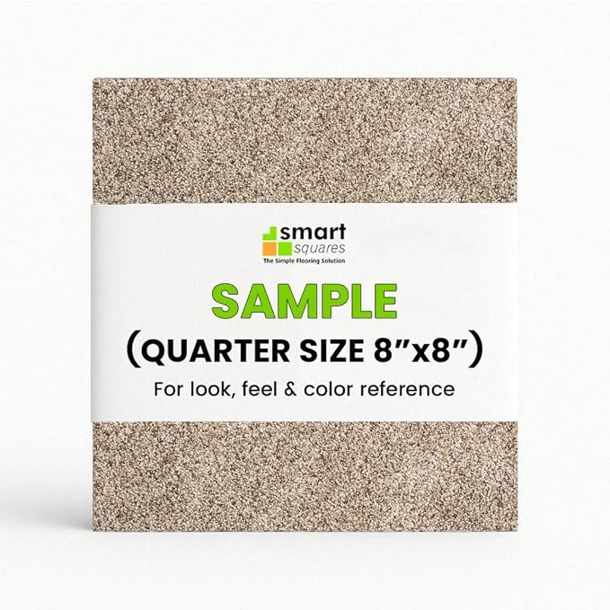 Smart Squares Easy Street Premium Made in The USA Carpet Tiles 18x18 Inch, Soft Padded, Seamless Appearance, Peel and Stick for Easy DIY Installation (4032 Casa Marina, Sample (8” x 8”))