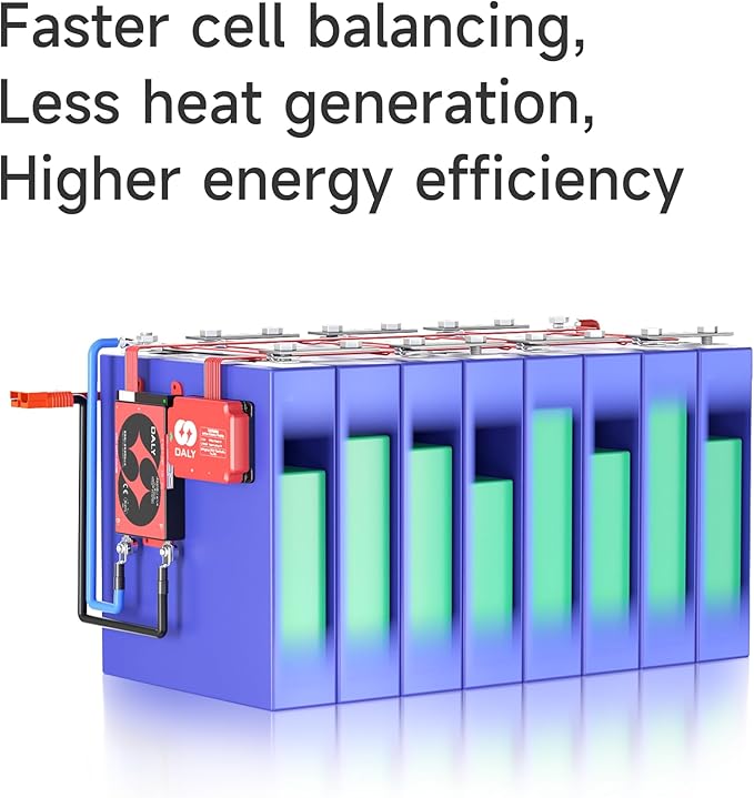 DALY BMS 12V 4S 250A Balance - Smart WiFi Bluetooth BMS with 5A Active Cell Balancing Supports RS485 CAN for 12V LiFePO4 Battery Pack RV Campers Boating Overlanding Home Energy