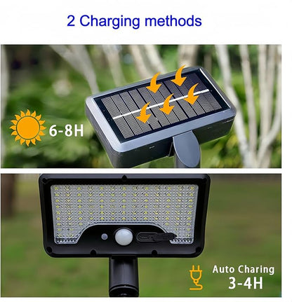 HULPPRE Solar Motion Sensor Lights Outdoor with Octopus Stand,Clip On, 92 LEDs,IP65 Waterproof, 360° Rotatable, 3 Modes Wall Lamp,for Front Door, Yard, Patio, Deck, Camping