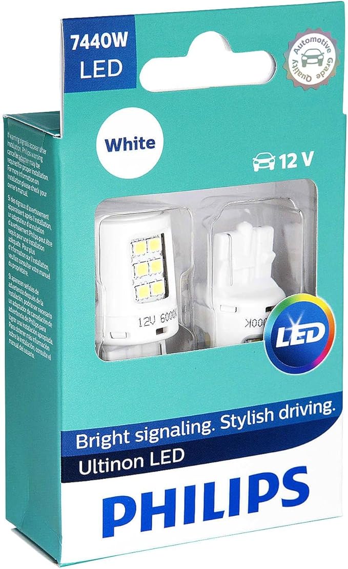 Philips 7440WLED Ultinon LED Bulb (White), 2 Pack