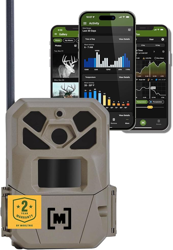 Moultrie Edge 3 PRO Cellular Trail Camera - 50MP Image Sensor - 1440p QHD Video with Audio - AI Buck Detection - GPS - 0.3s Trigger - No-Glow Flash