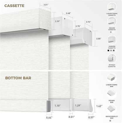 HeyBlinds Motorized Blinds with Remote, 100% Blackout Smart Blinds, Automatic Shades for Windows Compatible with Alexa Google and Homekit, Custom Size(Light Chaser-Cream BO)